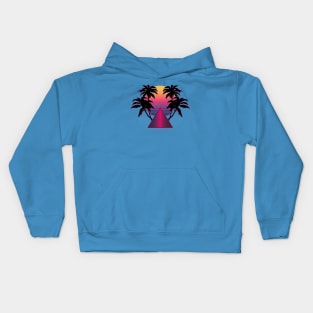 SYNTHWAVE SUN & PALMS #1 Kids Hoodie